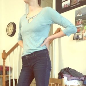 Stringy Neckline Shirt